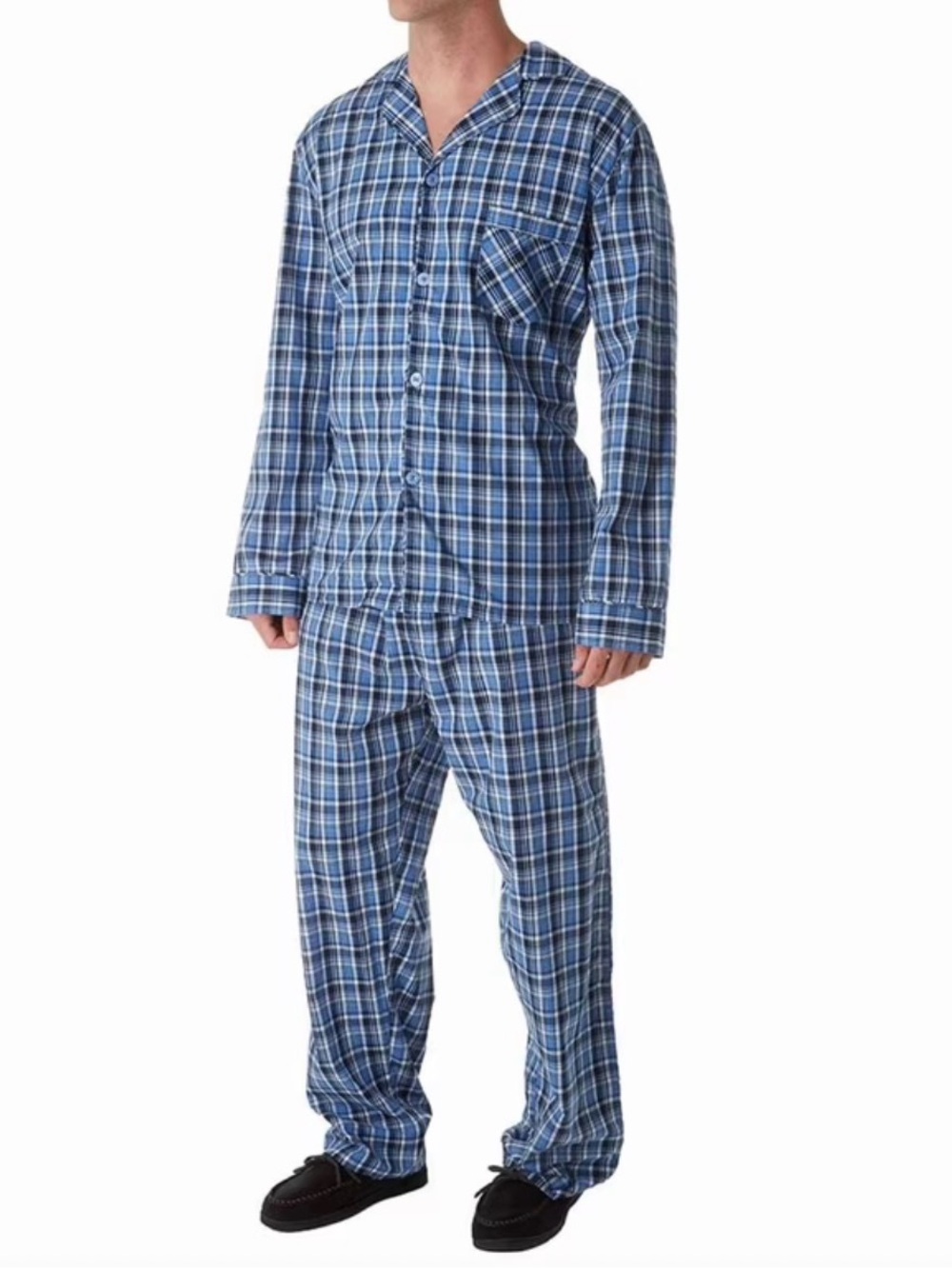 NWT Hanes Blue Plaid Pajama Set